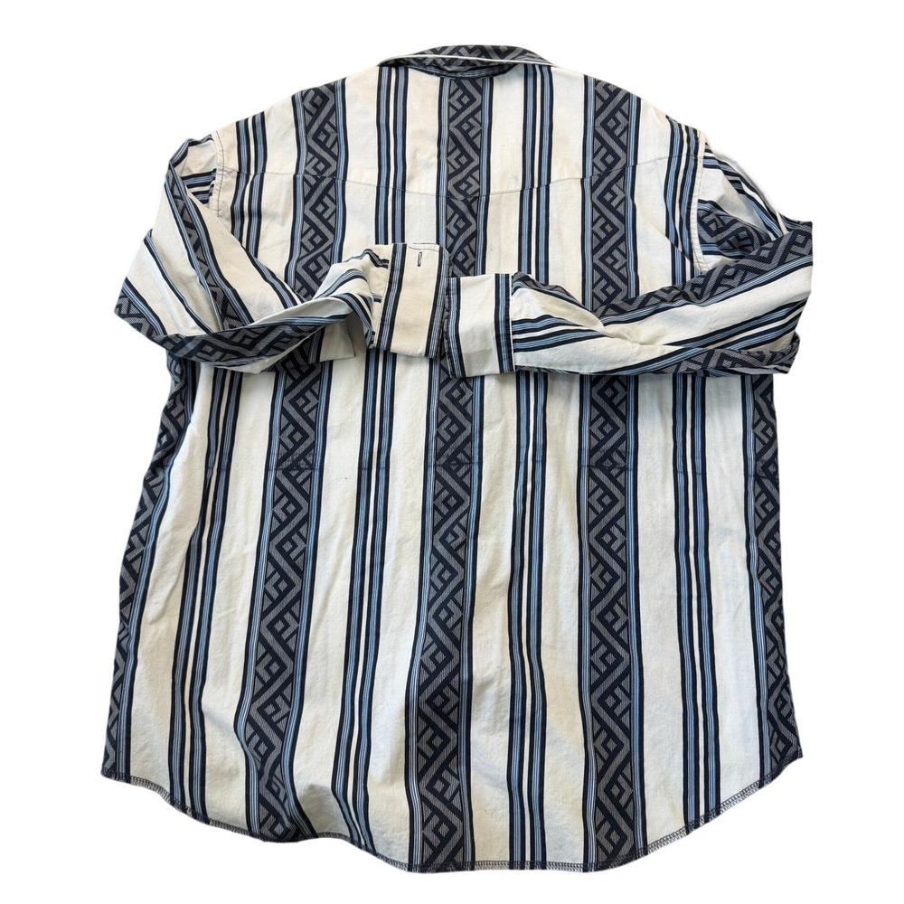 Wrangler X-Long Tails Vintage‎ Button Up Shirt 18-36 Aztec Stripe Western Cowboy - Picture 8 of 9